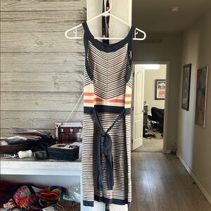 CHANEL Blue Resort Sheath Dress with Spaghetti Straps